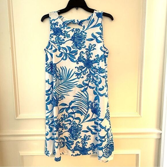 Lilly Pulitzer Eliza Sleeveless Blue and White Print Short Dress NWOT - Picture 6 of 11